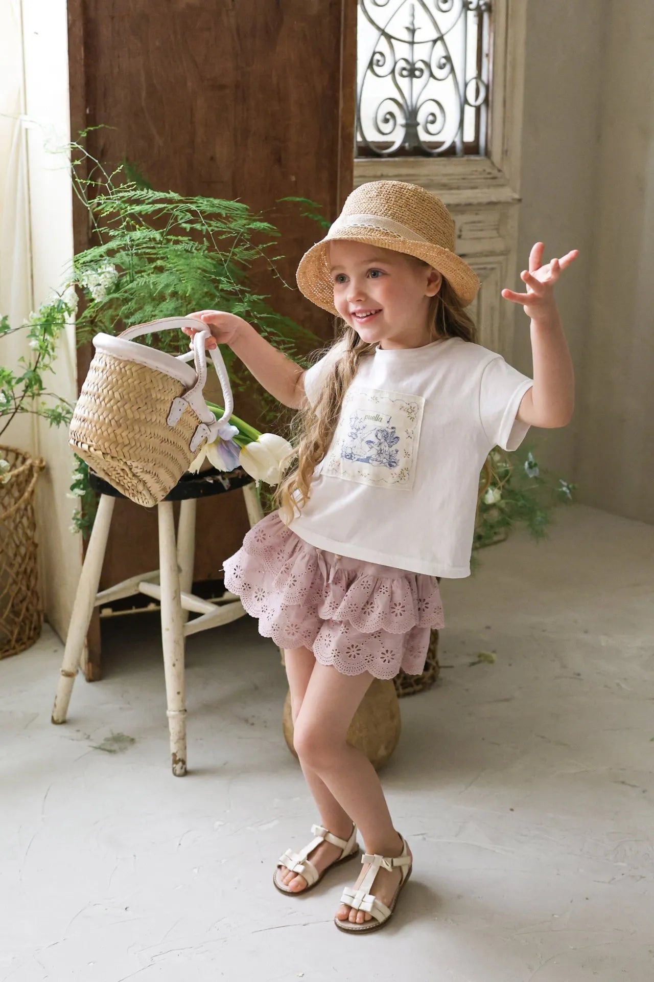 2026 flo Summer - 花花小天使貼布短TEE 5色 (80-135cm)