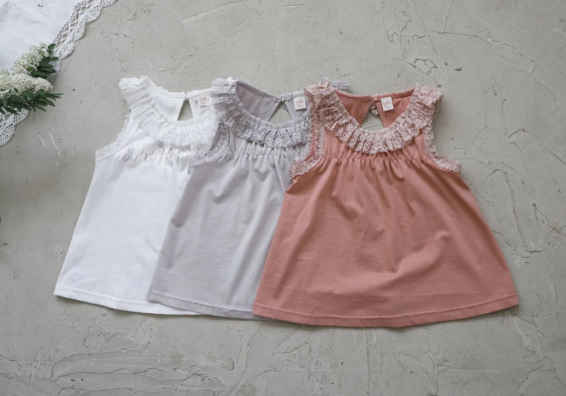 2026 flo Summer - 蕾絲荷葉邊背心 3色 (80-135cm)