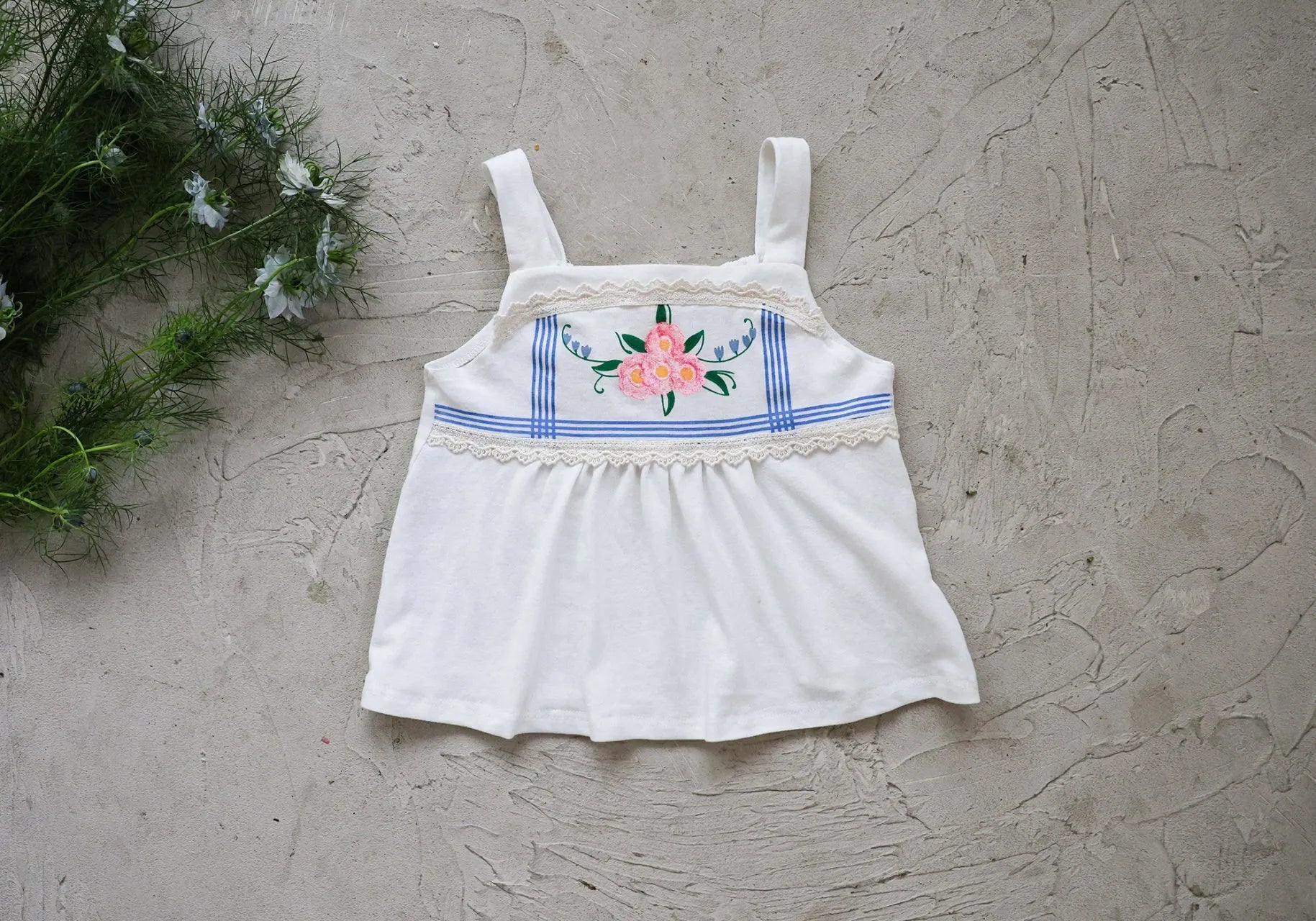 2026 flo Summer - 花花刺繡蕾絲背心 3色 (80-135cm)