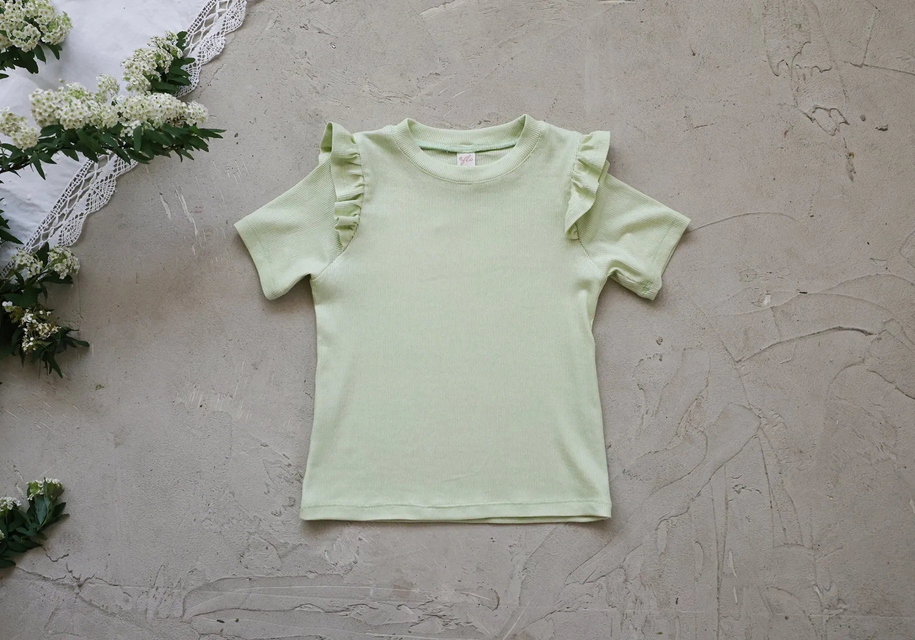 2026 flo Summer - 荷葉邊短TEE 5色 (80-135cm)