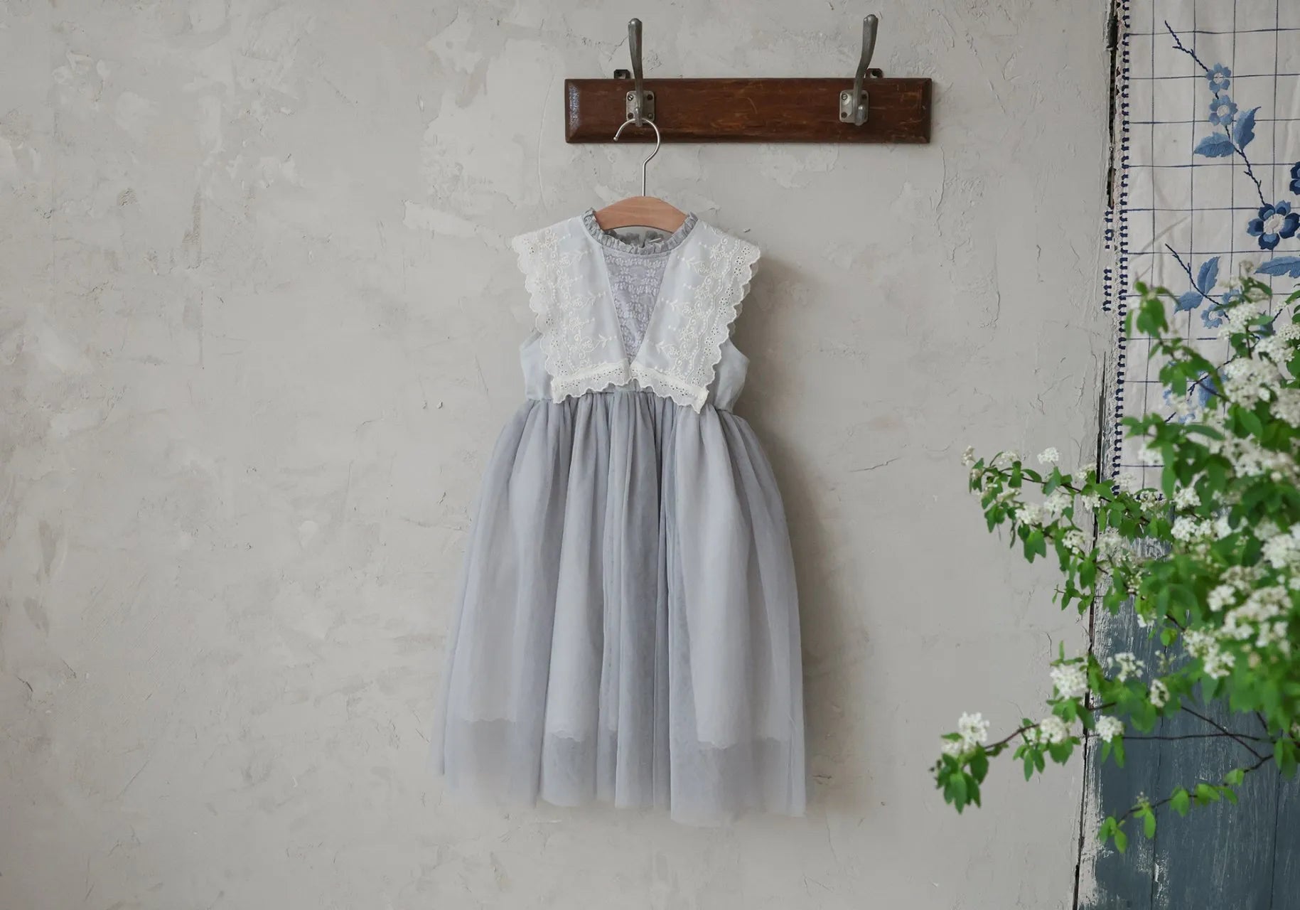2026 flo Summer - 花花蕾絲褶邊紗裙洋裝 2色 (80-135cm)