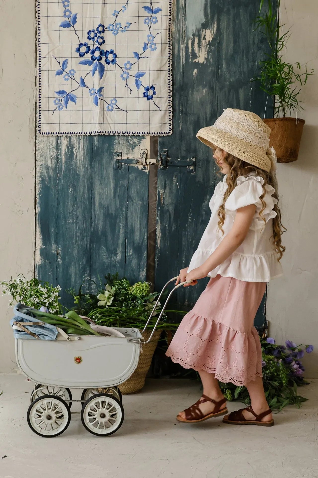 2026 flo Summer - 蕾絲荷葉邊蓬袖上衣 3色 (80-135cm)