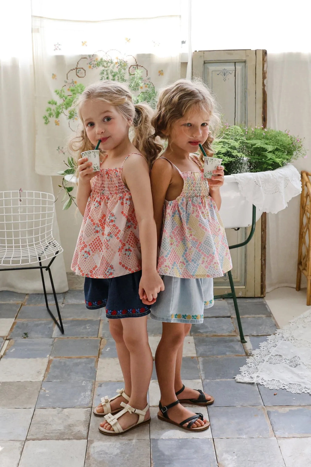 2026 flo Summer - 玫瑰刺繡牛仔短褲 2色 (80-135cm)