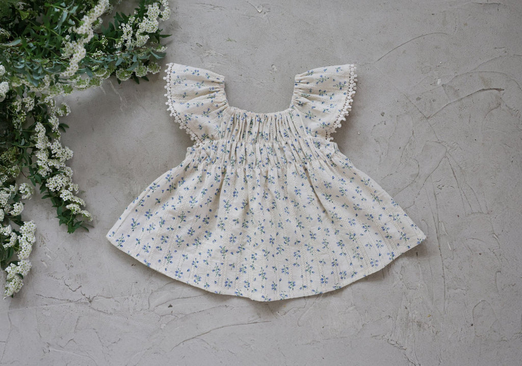 2026 flo Summer - 花花蕾絲荷葉邊娃娃上衣 2色 (80-135cm)