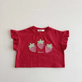 2026 Melikey Summer -格紋草莓荷葉邊TEE 2色 (70-140cm)
