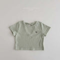 2026 Melikey Summer -愛心後簍空蝴蝶結短TEE 2色 (70-140cm)