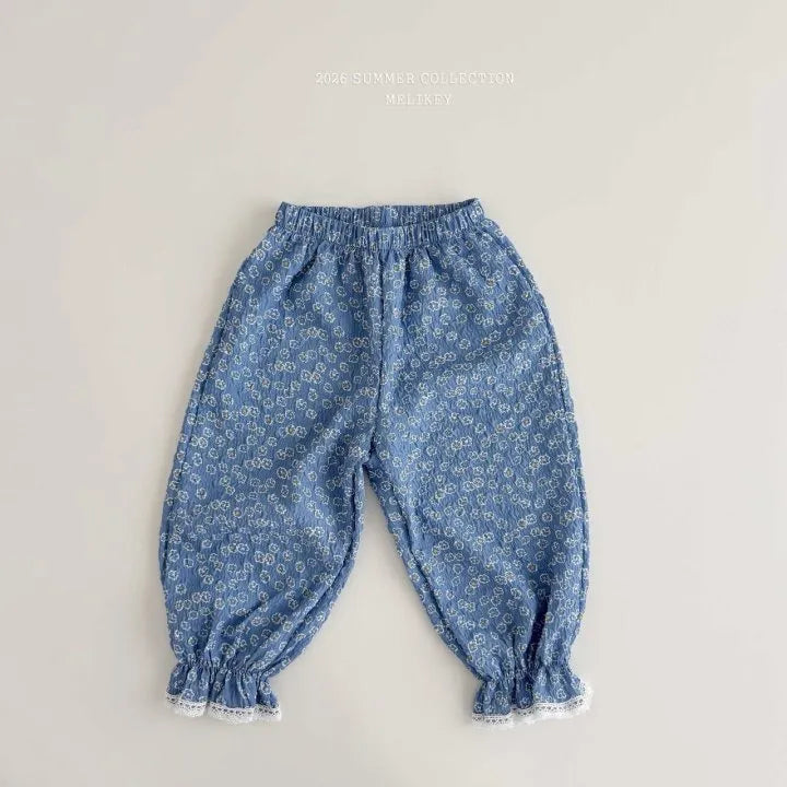2026 Melikey Summer - 花花蕾絲縮口褲 2色 (70-140cm)