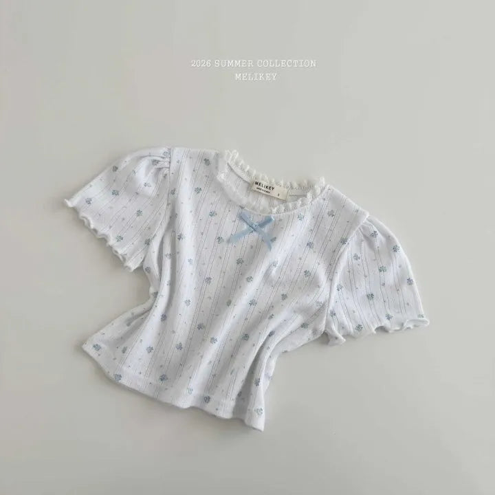 2026 Melikey Summer - 花花蕾絲短TEE 2色 (70-140cm)