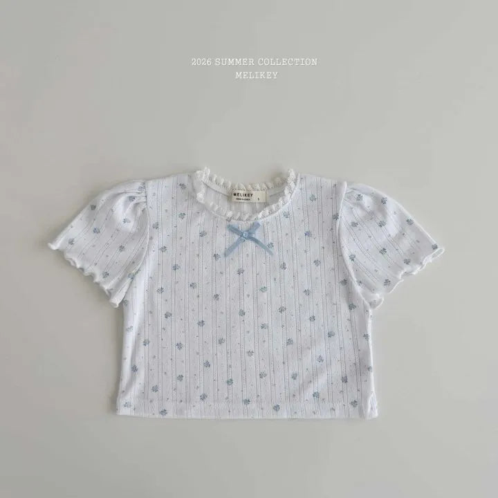 2026 Melikey Summer - 花花蕾絲短TEE 2色 (70-140cm)