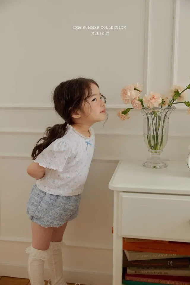 2026 Melikey Summer - 花花蕾絲短TEE 2色 (70-140cm)