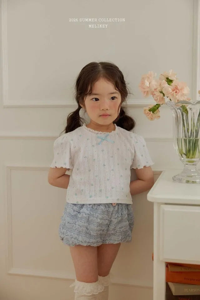 2026 Melikey Summer - 花花蕾絲短TEE 2色 (70-140cm)