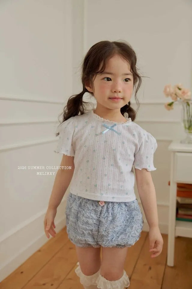 2026 Melikey Summer - 花花蕾絲短TEE 2色 (70-140cm)