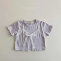 2026 Melikey Summer -蕾絲層次假兩件短TEE 2色 (70-140cm)