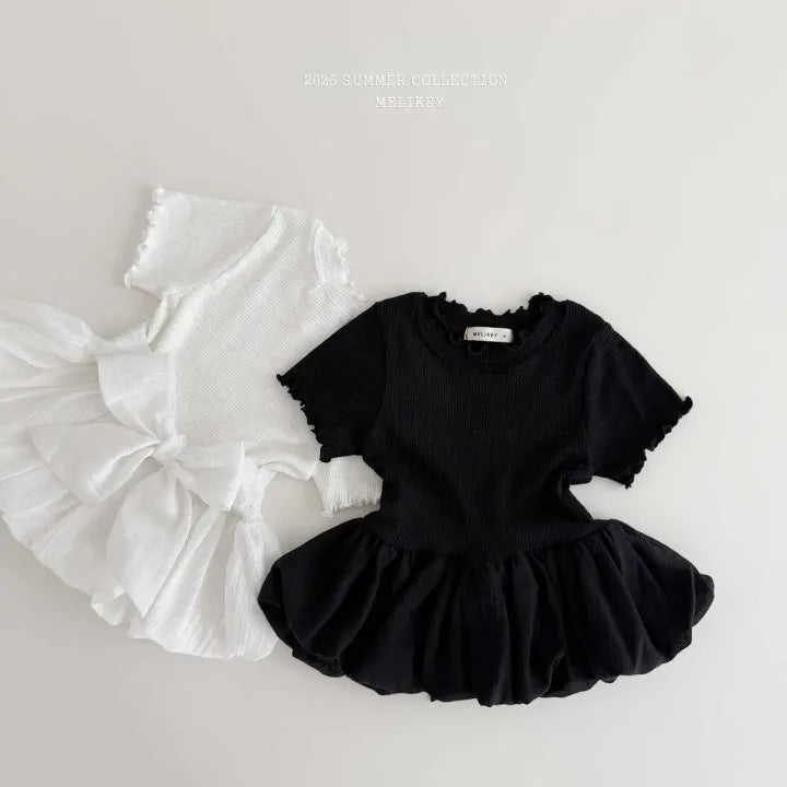 2026 Melikey Summer -捲邊蓬蓬氣球短TEE 2色 (70-140cm)