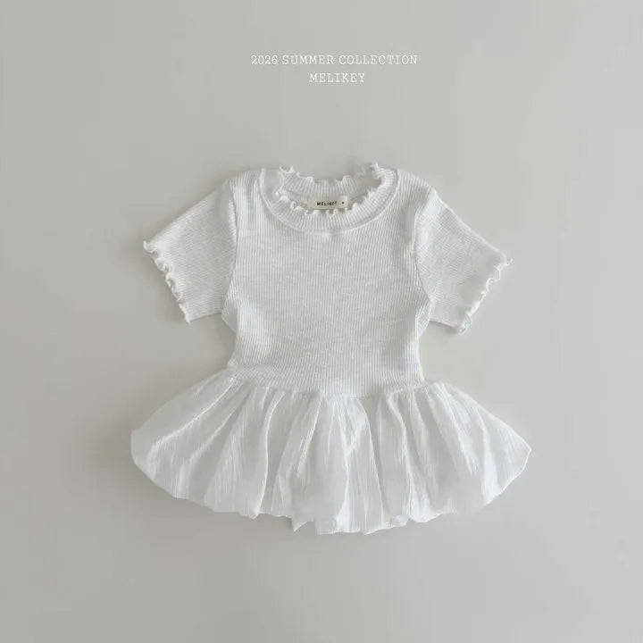 2026 Melikey Summer -捲邊蓬蓬氣球短TEE 2色 (70-140cm)