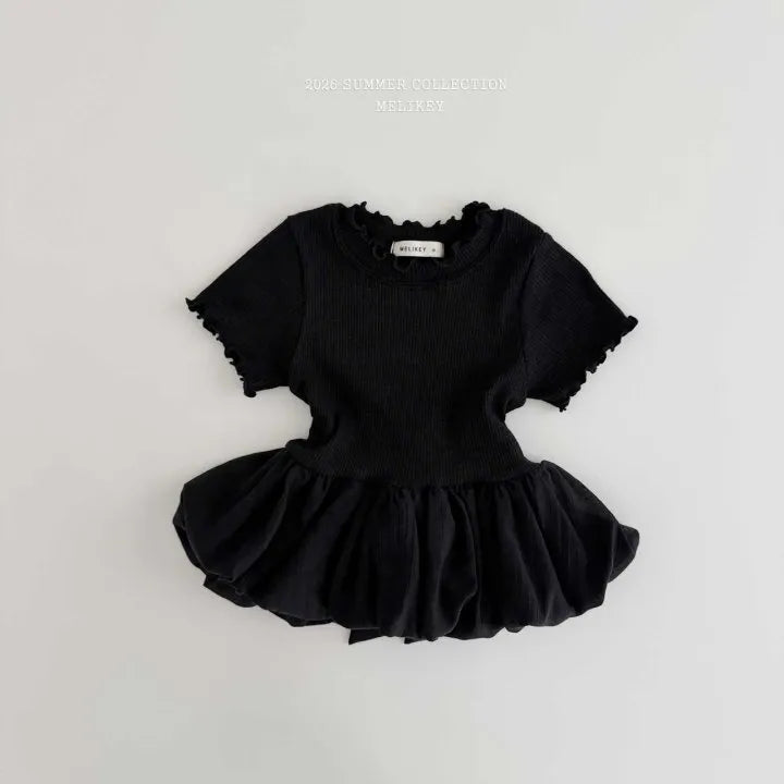 2026 Melikey Summer -捲邊蓬蓬氣球短TEE 2色 (70-140cm)