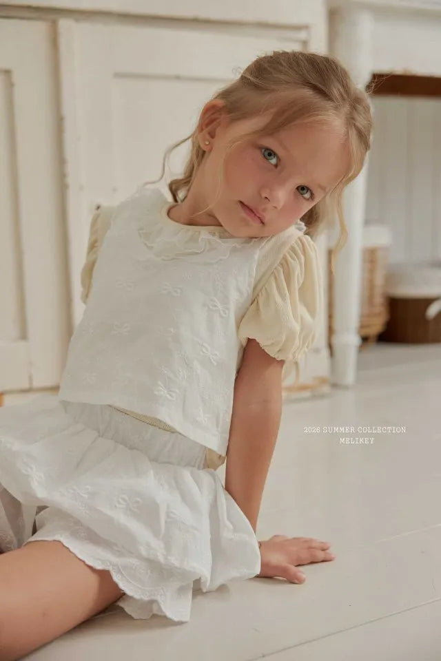 2026 Melikey Summer -Nana荷葉邊綁帶背心 2色 (70-140cm)