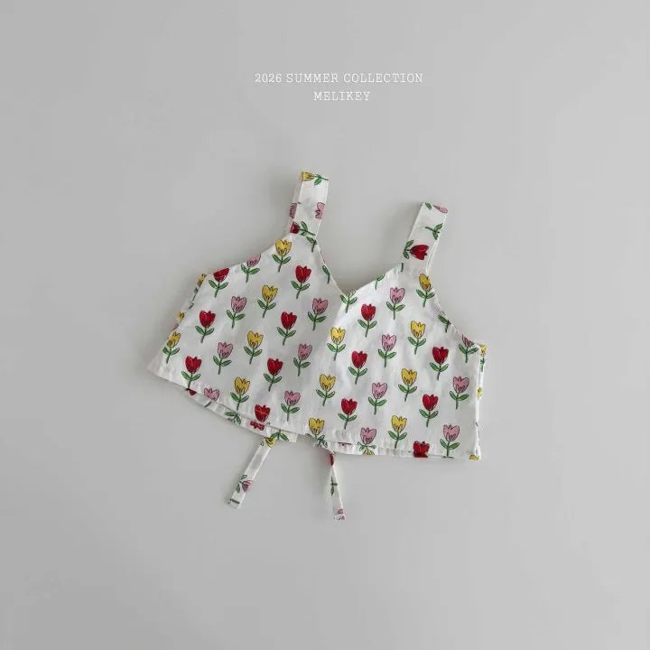 2026 Melikey Summer -Nana荷葉邊綁帶背心 2色 (70-140cm)