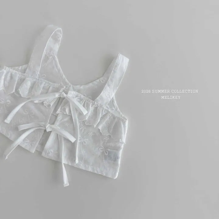 2026 Melikey Summer -Nana荷葉邊綁帶背心 2色 (70-140cm)