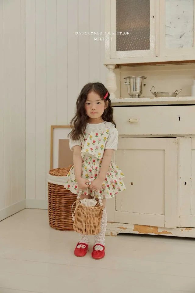 2026 Melikey Summer -Nana荷葉邊綁帶背心 2色 (70-140cm)