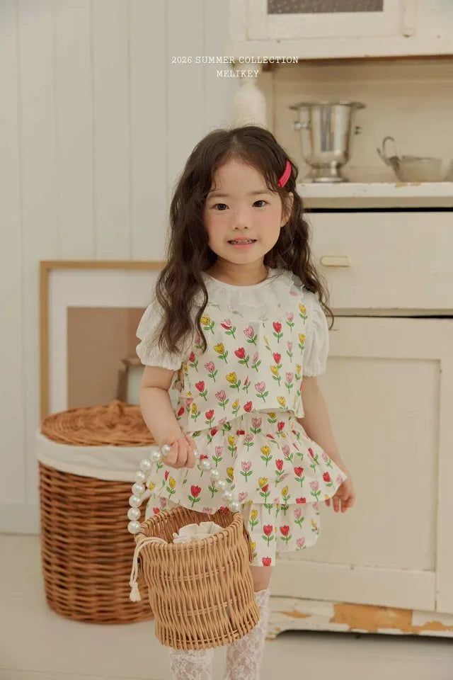 2026 Melikey Summer -Nana荷葉邊綁帶背心 2色 (70-140cm)