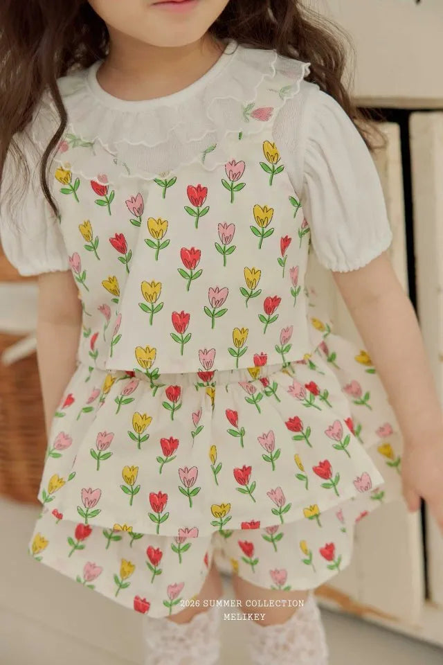 2026 Melikey Summer -Nana荷葉邊綁帶背心 2色 (70-140cm)