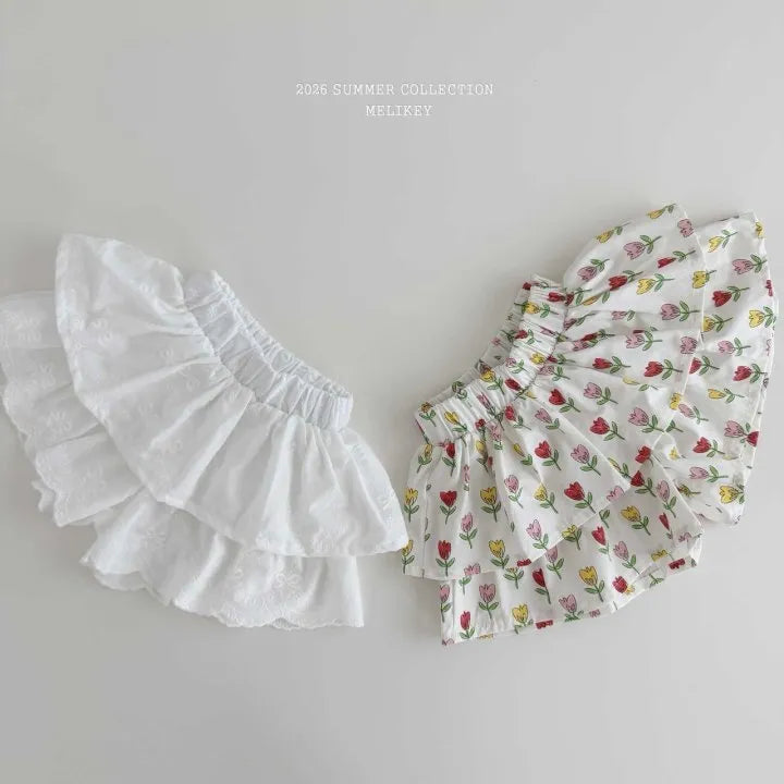 2026 Melikey Summer -荷葉邊蛋糕褲裙 2色 (70-140cm)