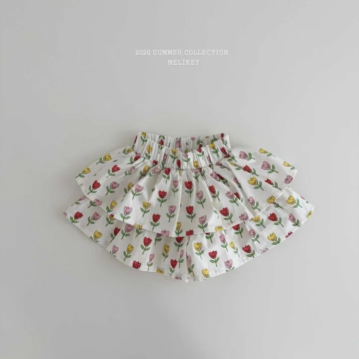 2026 Melikey Summer -荷葉邊蛋糕褲裙 2色 (70-140cm)