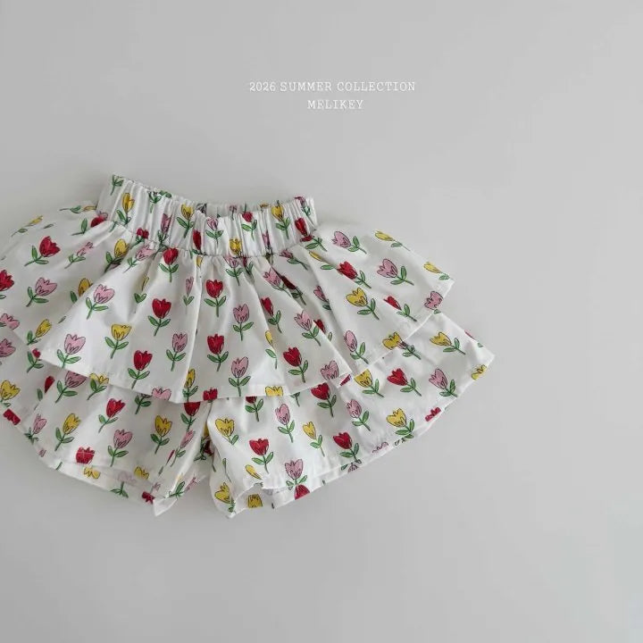 2026 Melikey Summer -荷葉邊蛋糕褲裙 2色 (70-140cm)