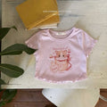 2026 Melikey Summer -貓咪捲邊短TEE 3色 (70-140cm)