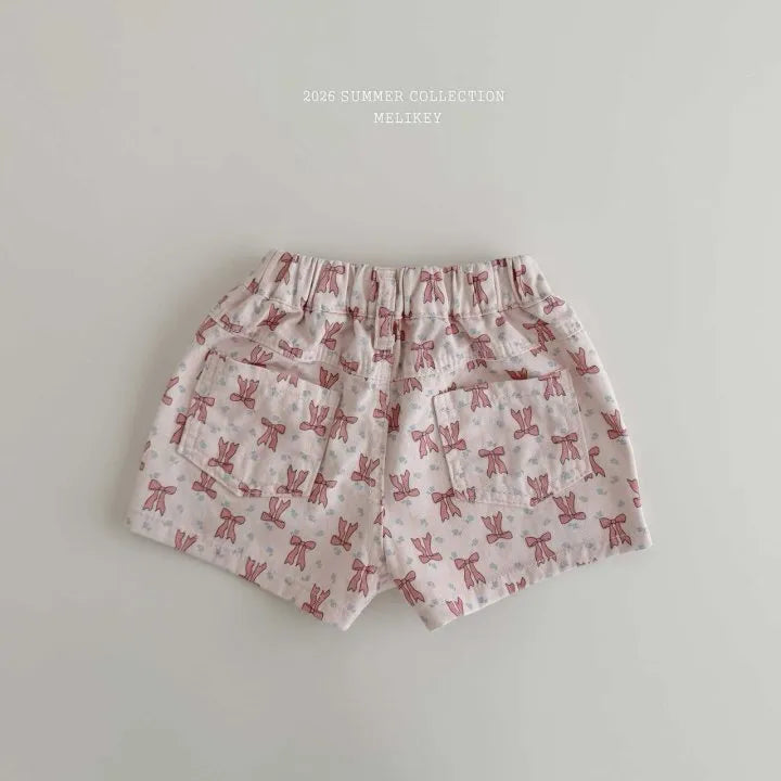 2026 Melikey Summer -蝴蝶結口袋短褲 2色 (70-140cm)