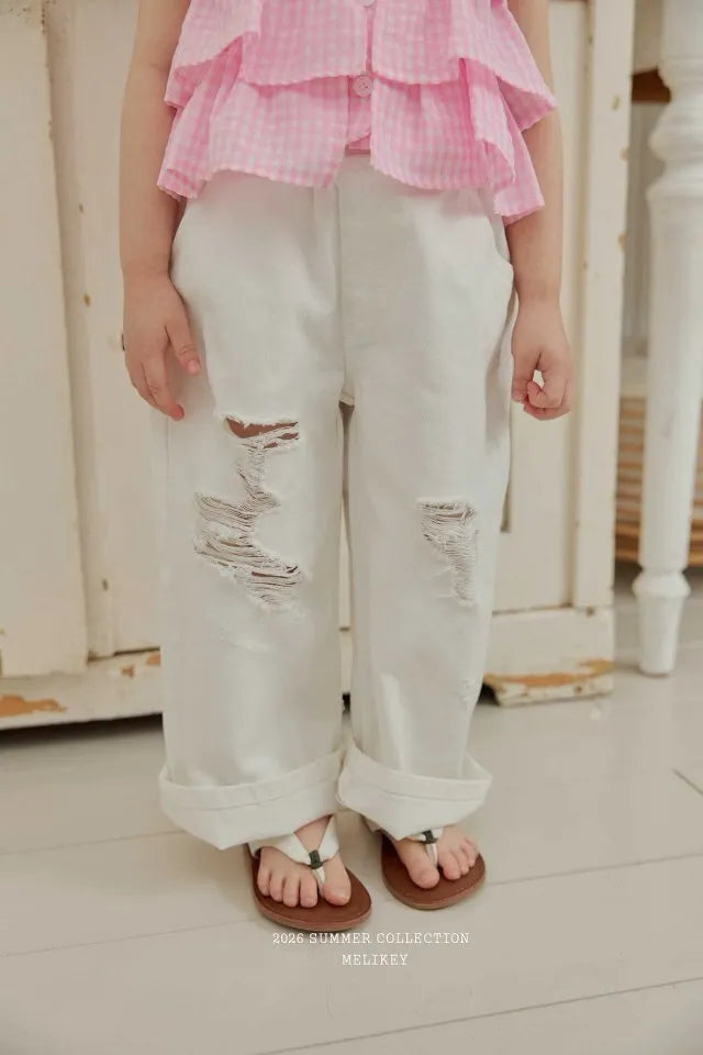 2026 Melikey Summer -刷色破損牛仔褲 2色 (70-140cm)