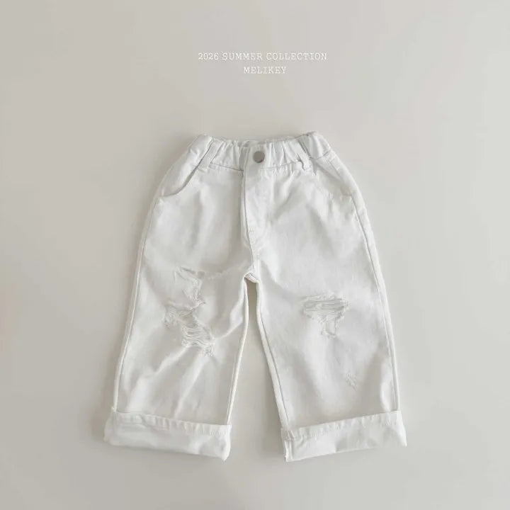 2026 Melikey Summer -刷色破損牛仔褲 2色 (70-140cm)