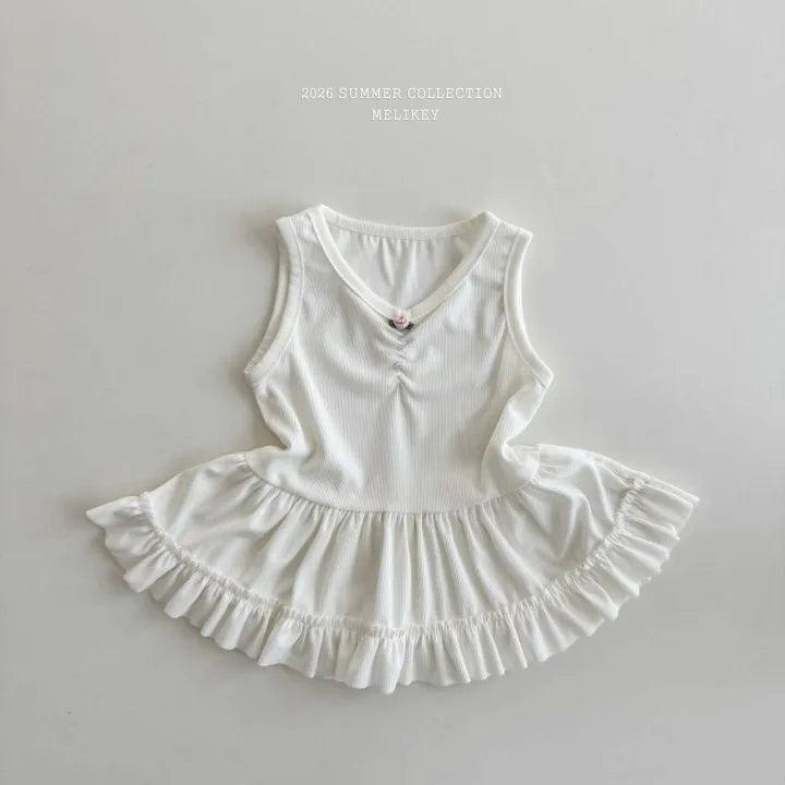 2026 Melikey Summer -抓皺荷葉邊背心 2色 (70-140cm)