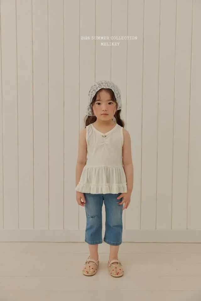2026 Melikey Summer -抓皺荷葉邊背心 2色 (70-140cm)