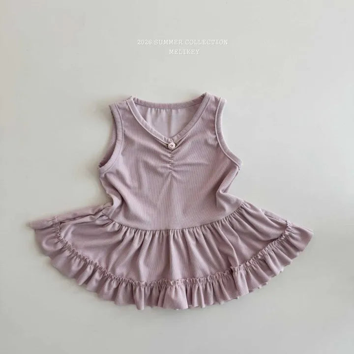 2026 Melikey Summer -抓皺荷葉邊背心 2色 (70-140cm)