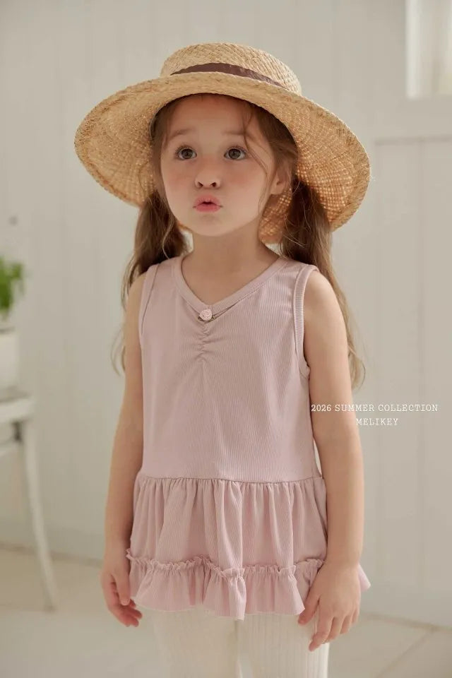 2026 Melikey Summer -抓皺荷葉邊背心 2色 (70-140cm)
