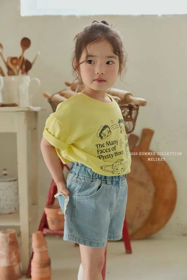 2026 Melikey Summer -蕾絲愛心口袋牛仔短褲 (70-140cm)