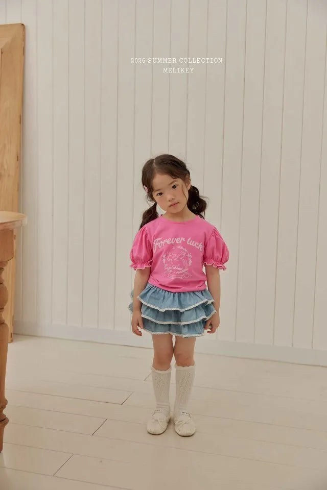 2026 Melikey Summer -蕾絲牛仔蛋糕褲裙 (70-140cm)