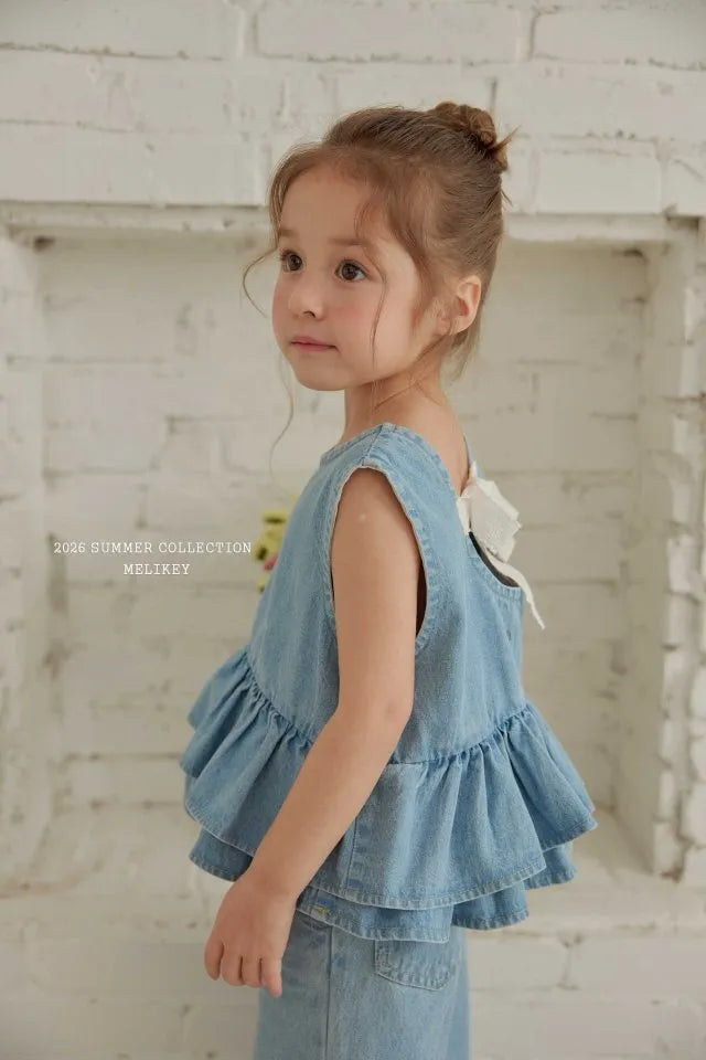 2026 Melikey Summer - 蕾絲緞帶層次蛋糕背心 2色 (70-140cm)