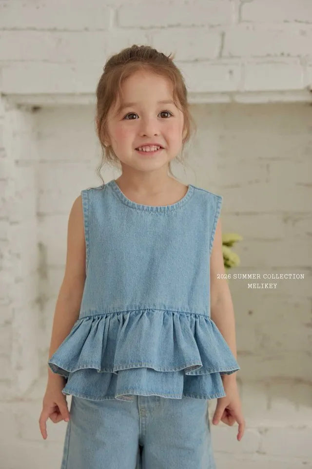 2026 Melikey Summer - 蕾絲緞帶層次蛋糕背心 2色 (70-140cm)