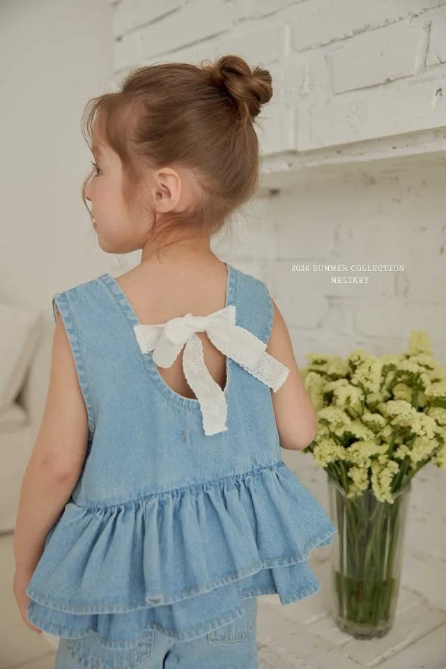 2026 Melikey Summer - 蕾絲緞帶層次蛋糕背心 2色 (70-140cm)