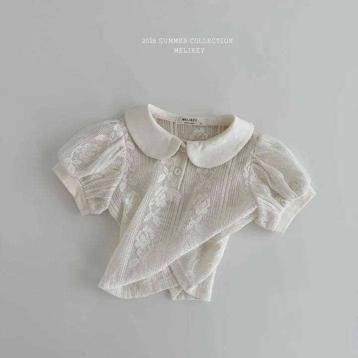 2026 Melikey Summer - 蕾絲小圓領短TEE (70-140cm)