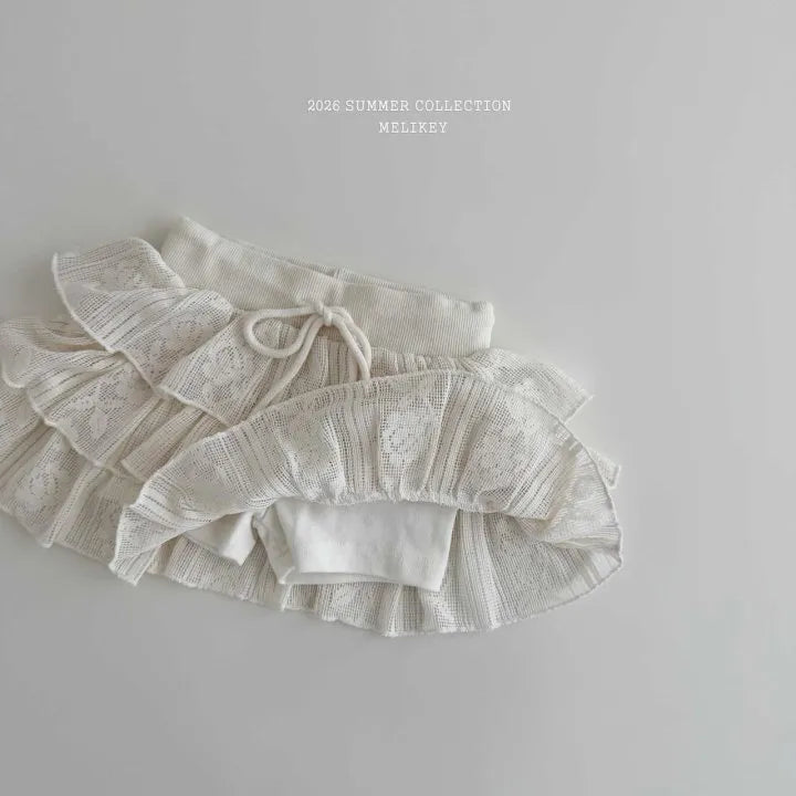 2026 Melikey Summer - 蕾絲蛋糕褲裙 (70-140cm)