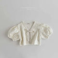 2026 Melikey Summer - 蕾絲蓬袖綁帶開襟衫 2色 (70-140cm)