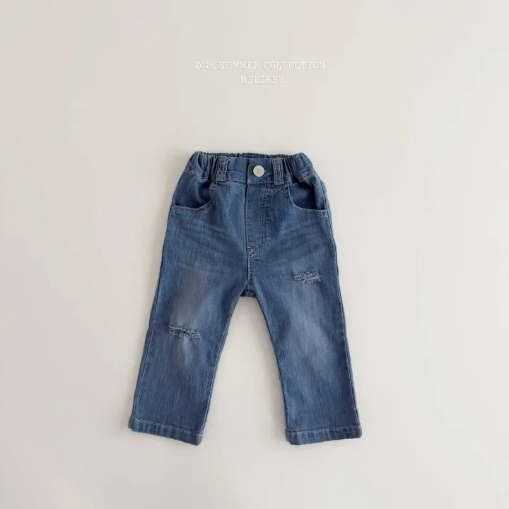 2026 Melikey Summer - 割破彈性七分牛仔褲 (70-140cm)