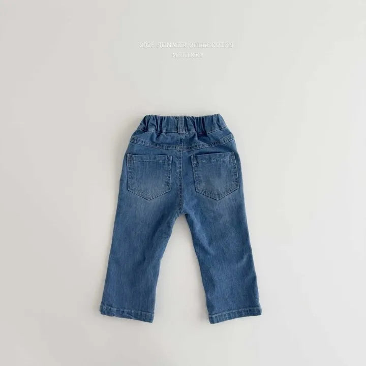 2026 Melikey Summer - 割破彈性七分牛仔褲 (70-140cm)