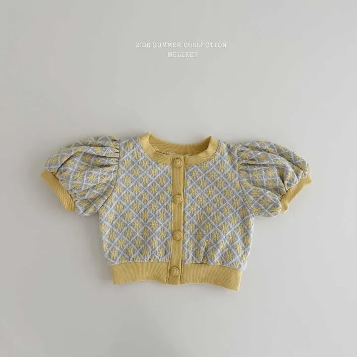 2026 Melikey Summer - Rika花花蓬袖開襟衫 3色 (70-140cm)
