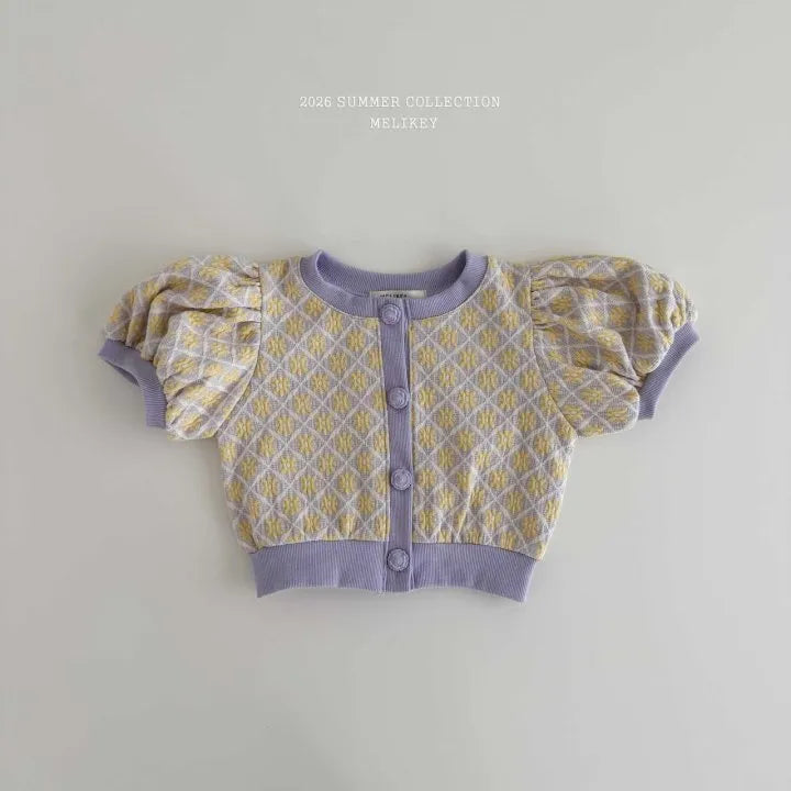 2026 Melikey Summer - Rika花花蓬袖開襟衫 3色 (70-140cm)