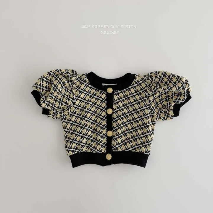 2026 Melikey Summer - Rika花花蓬袖開襟衫 3色 (70-140cm)